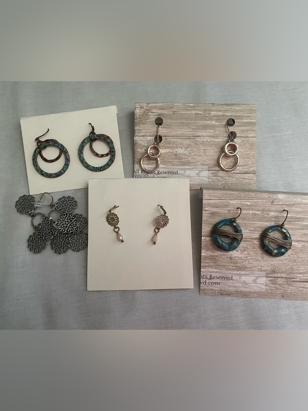 Turquoise and Bronze Mixed-Metal Drop Earrings - Women Accessories